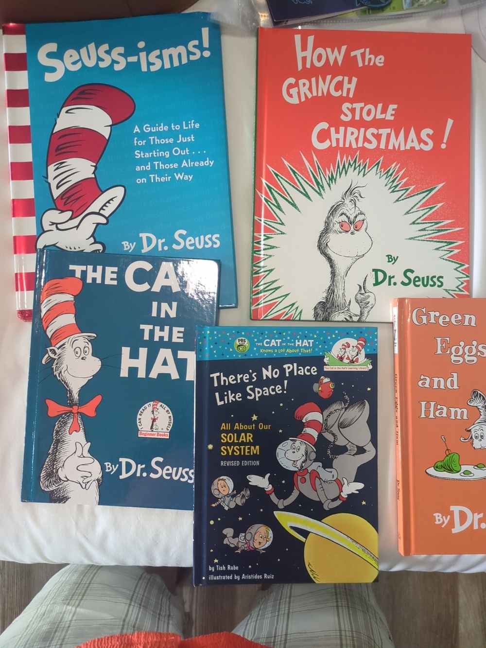 Dr. Seuss Book 5 Lot - Classic Cat in the Hat & More - Blue, Red, Orange